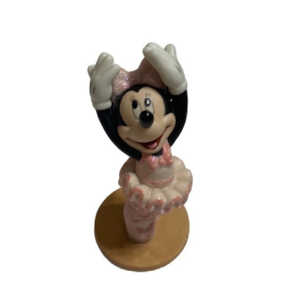 Disney Ballerina Minnie Mouse Figurine Glitter Vintage